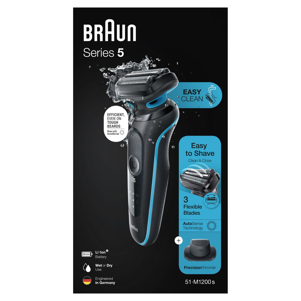 Braun 51M1200S Series 5 Wet & Dry Electric Shaver (Blue Mint) JB HiFi