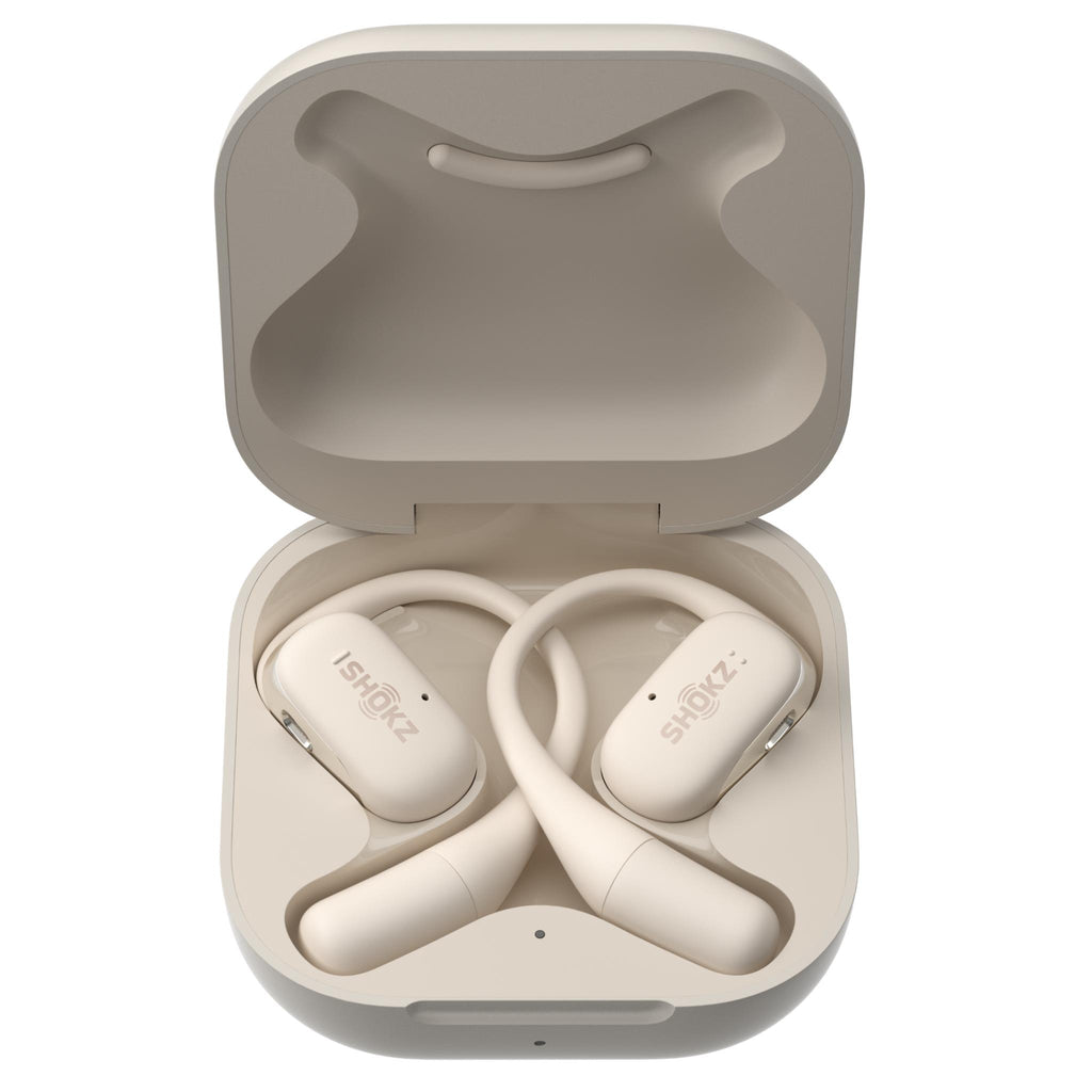 Shokz OpenFit True Wireless Earphones (Beige) JB HiFi