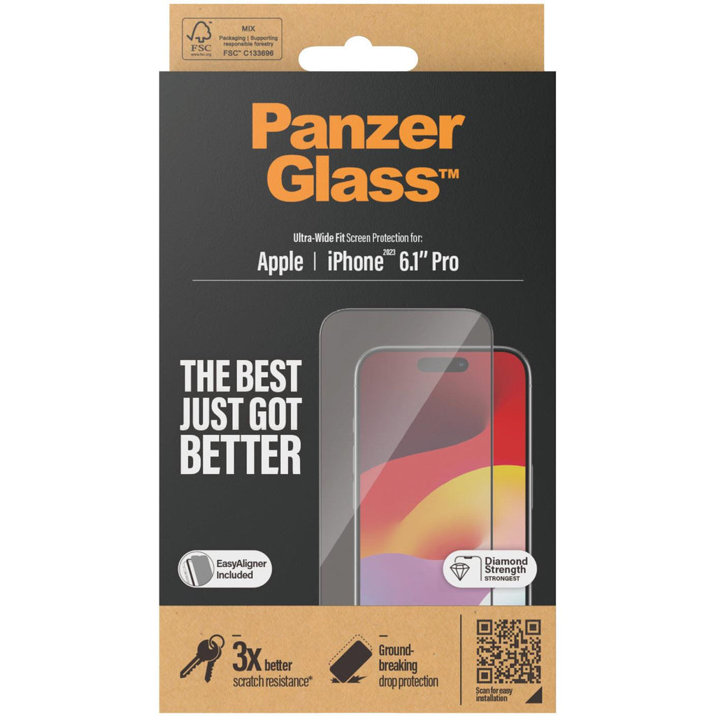 PanzerGlass UltraWide Fit Screen Protector for iPhone 15 Pro JB HiFi