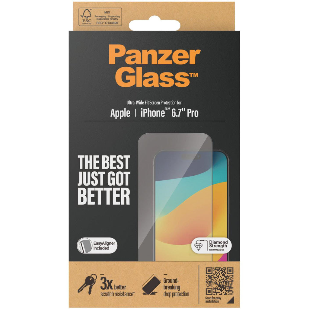 PanzerGlass UltraWide Fit Screen Protector for iPhone 15 Pro Max JB HiFi