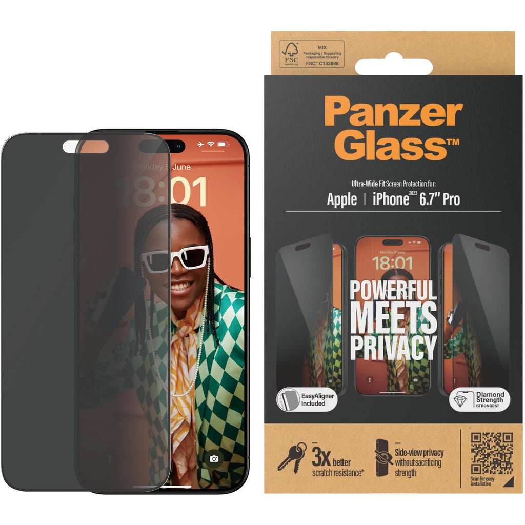 PanzerGlass Privacy Screen Protector for iPhone 15 Pro Max JB HiFi