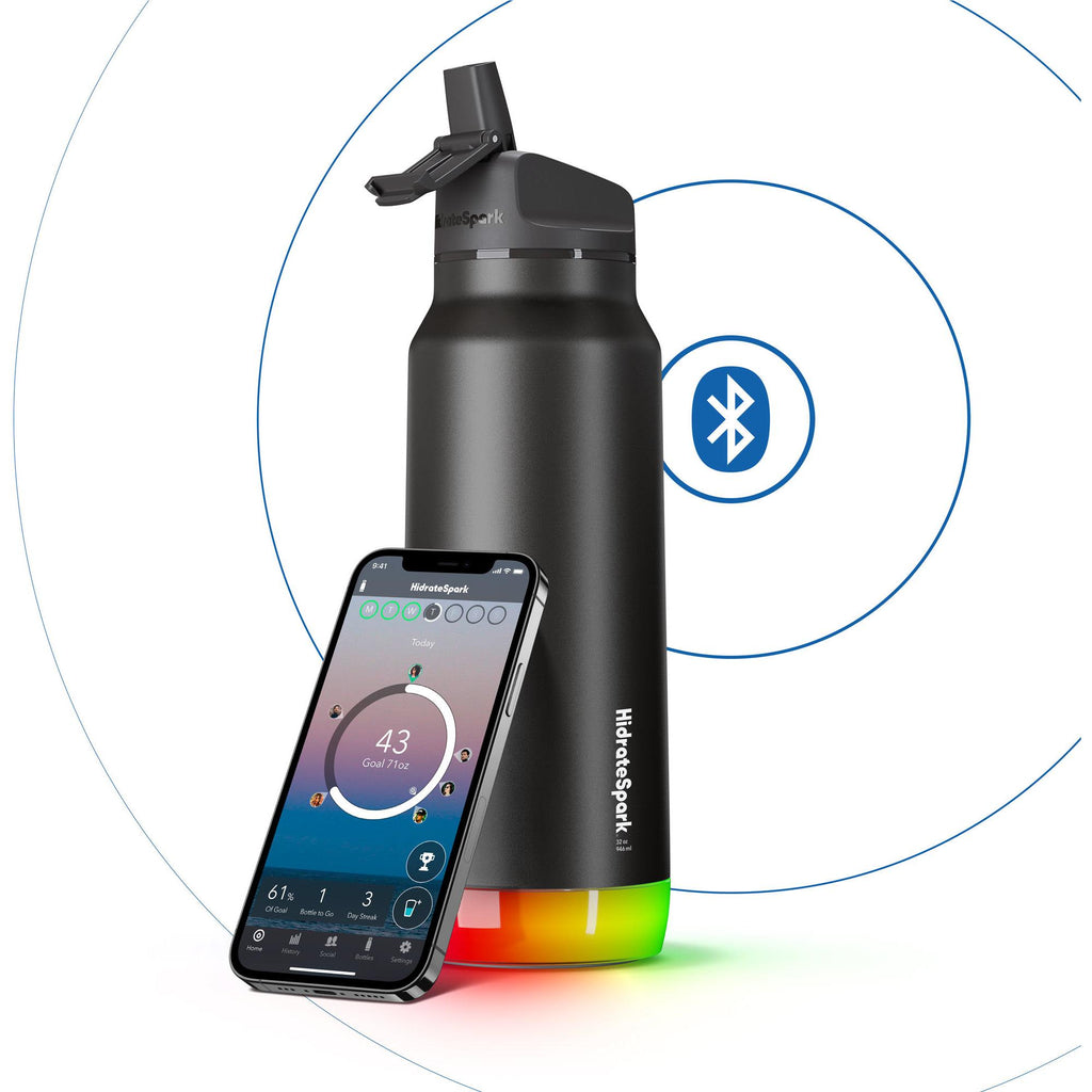 HidrateSpark Pro 946ml Straw Smart Drink Bottle (Black) JB HiFi
