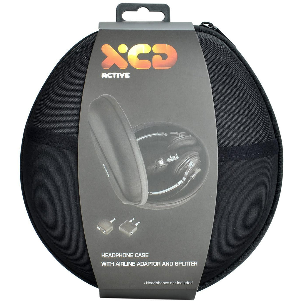 XCD EVA Headphone Case with Lycra Pocket & Airline Audio Adaptor