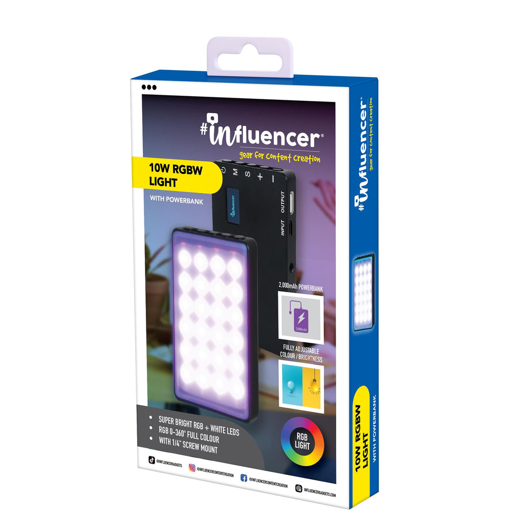 Influencer 10w RGBW Light with 2000mAH Powerbank JB HiFi