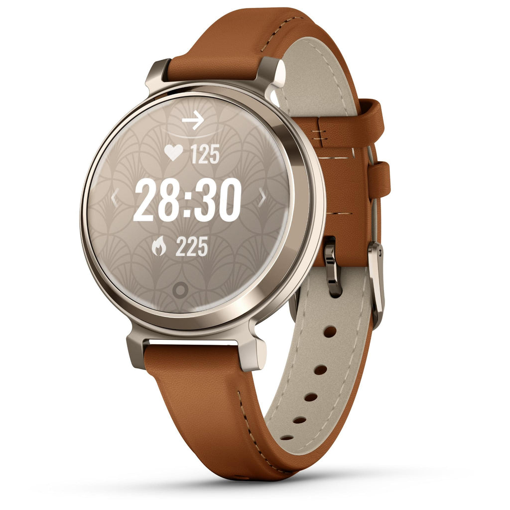 Garmin Lily® 2 Classic, Cream Gold with Tan Leather Band JB HiFi