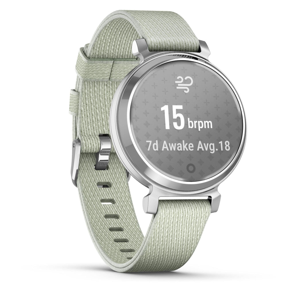 Garmin Lily® 2 Classic, Silver with Sage Grey Fabric Band JB HiFi