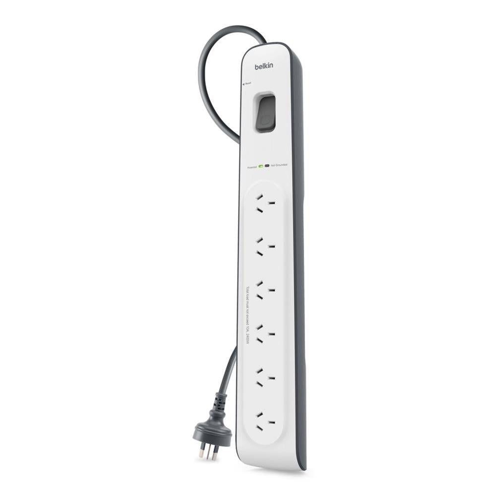 Belkin 6-outlet Surge Protection Strip with 2M Power Cord - JB Hi-Fi