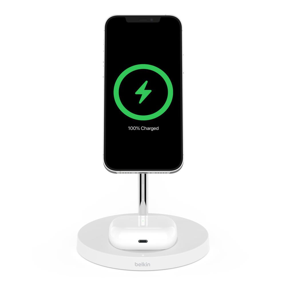 Belkin BoostUp Charge Pro MagSafe 2-in-1 Wireless Charger for Apple (White)  - JB Hi-Fi