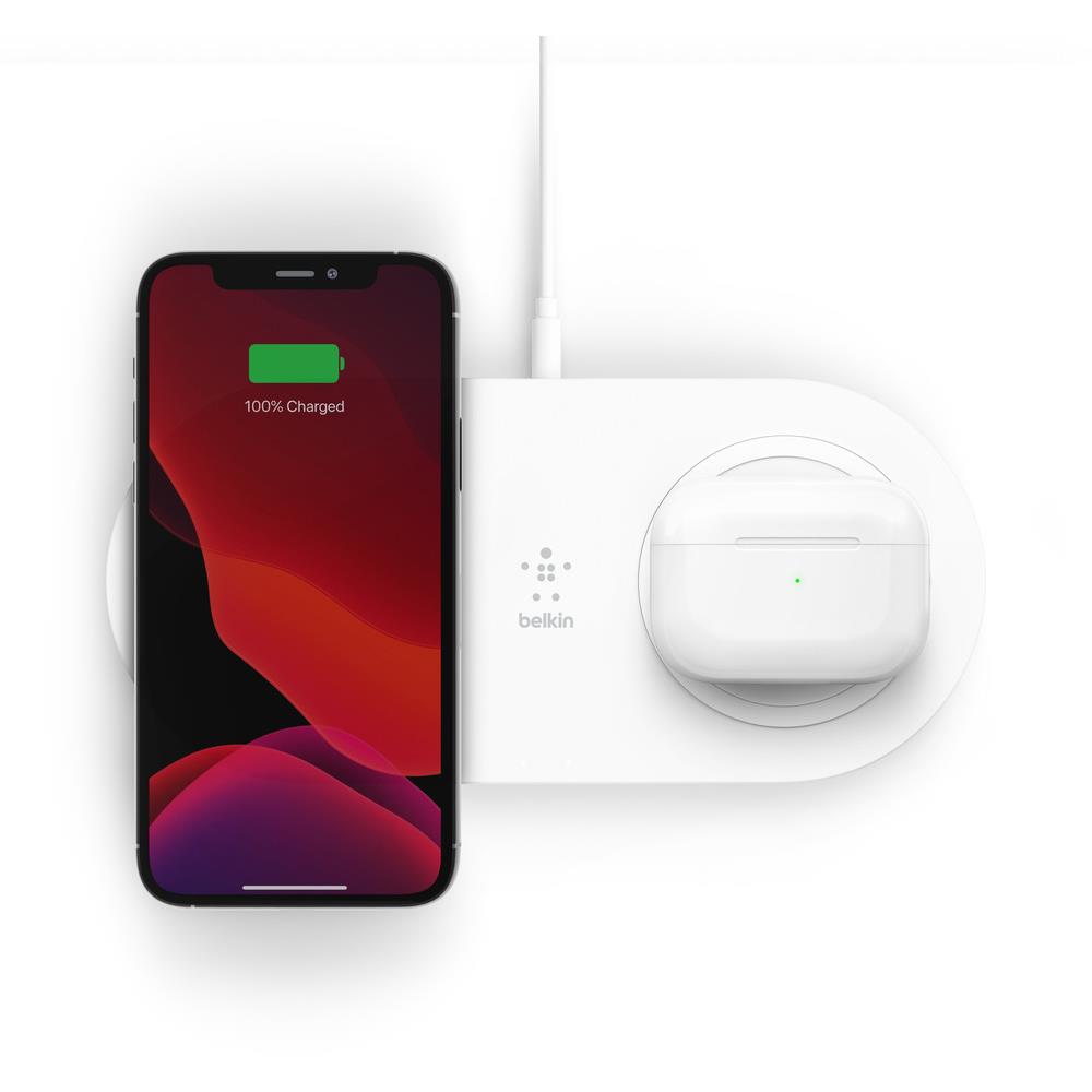 Belkin BoostUp Charge Dual 15w Wireless Charging Pad (White) JB HiFi
