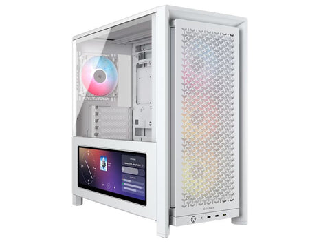 Corsair FRAME 4000D LCD RS ARGB 14.5" Touchscreen Mid-Tower PC Case - White