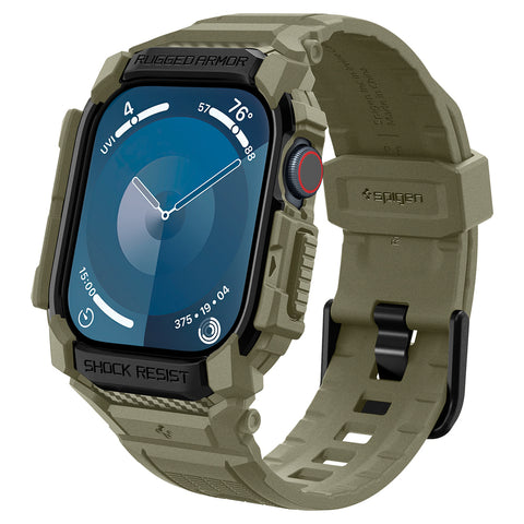 Spigen Apple Watch 10/11 46mm Rugged Armor Pro Band Case (Vintage Khaki)