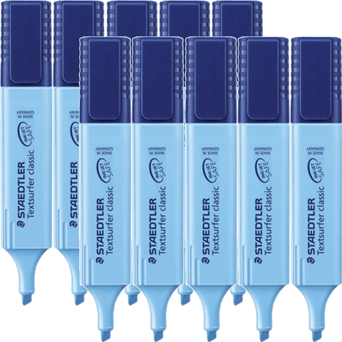 Staedtler Textsurfer Classic Highlighter Chisel Tip (Blue) [Box 10]