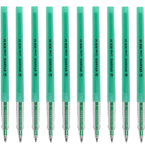 Stabilo 808 Liner Ballpoint Pen Medium (Green) [Box 10]