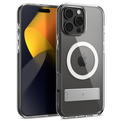 Spigen Apple iPhone 16 Pro Max Capella Mag Kickstand Case - Clear Case / White Ring