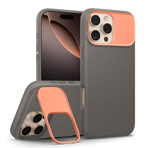 Spigen Apple iPhone 16 Pro Max Nano Pop Mag Kickstand Case - Papaya Grey