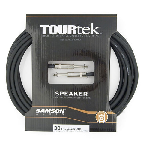 TourTek Male Cable Connector For Speaker Audio System 9.15m (Black)