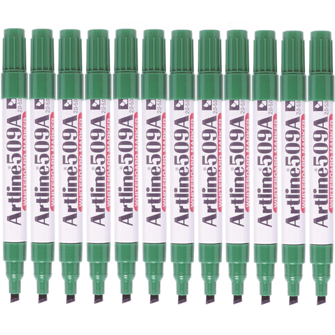 Artline 509A Whiteboard Marker 5mm Chisel Tip (Green) [Box 12]