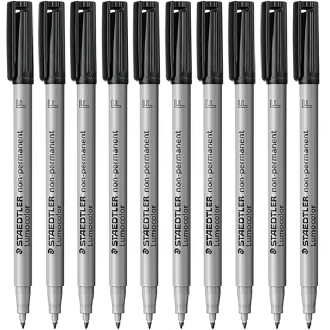 Staedtler 316 Lumocolour Non-Permanent Marker Pen Black (Fine) [Box 10]