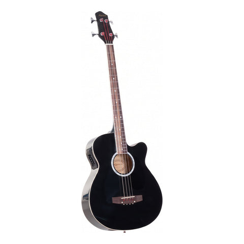 Karrera 4 String Acoustic Bass Guitar Electric Pickup 4 Band Equaliser (Black)