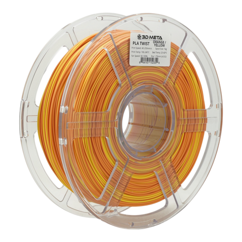 3D META Twist PLA 3D Printing Filament - Orange / Yellow