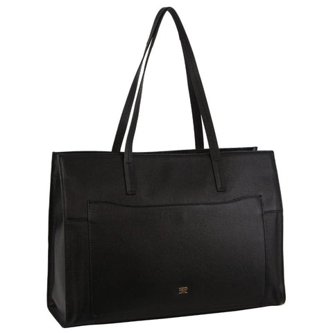 Pierre Cardin Women's Casual Leather Shoulder Tote Bag 39.5x27.5cm Black