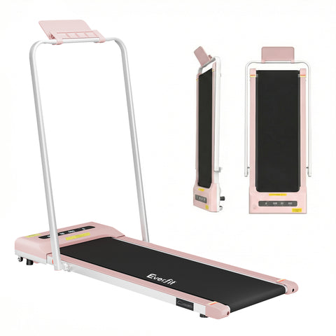 Everfit Treadmill Electric Walking Pad Under Desk Home Gym Fitness 380mm (Pink)
