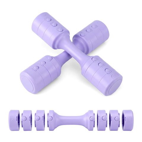 Everfit Adjustable Dumbbell Set 2.5kg x 2 Weights Set 4-in-1 for Women Home Gym Purple