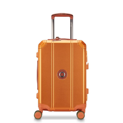 Delsey Alu'r - Aluminum Zipperless Premium Carry On Luggage - Orange