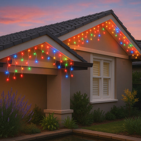 Lexi Lighting 500 LED Connectable Icicle Christmas Lights Multicolour