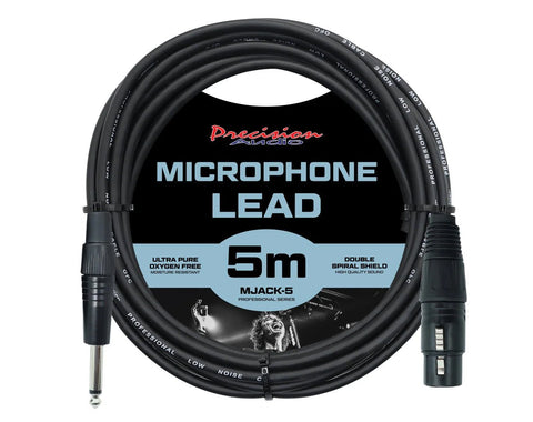 Precision Audio 1/4" to XLR Studio Stage Microphone Lead 5m MJACK5