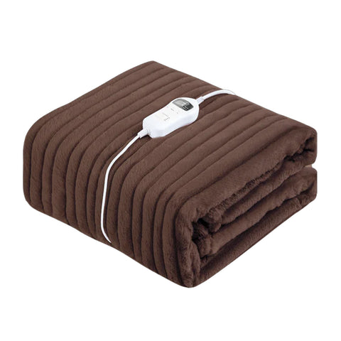 Goldair Platinum XL Faux Fur Reversible Heated Throw Blanket 180x200cm Brown
