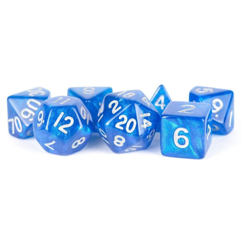 Fanroll By Metallic Dice Games MDG Acrylic 16mm Polyhedral Dice Set (Stardust Blue)