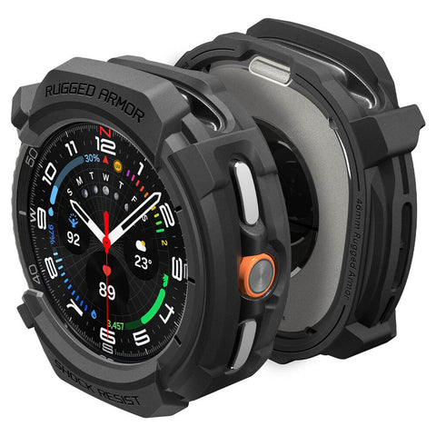 Spigen Galaxy Watch 8 Classic 46mm Rugged Armor Case (Black)