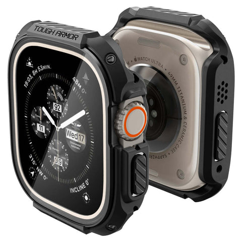 Spigen Apple Watch Ultra 3/2/1 49mm Tough Armor Screen Protector Case (Black)
