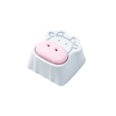 Keychron Cute Cows Aluminum Alloy Artisan Keycap 1u (White)