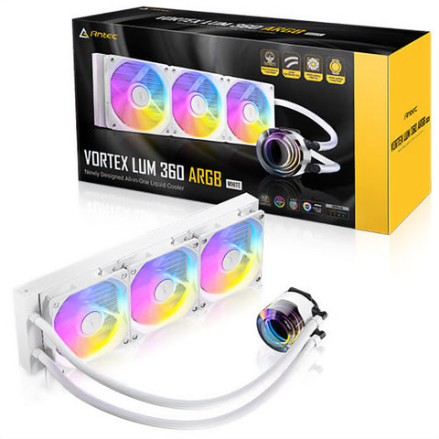 Antec Vortex Lum 360mm ARGB AIO Liquid CPU Cooler (White)