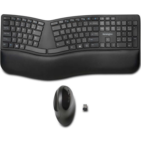 Kensington Wireless Ergonomic Keyboard and Mouse Combo (Black)
