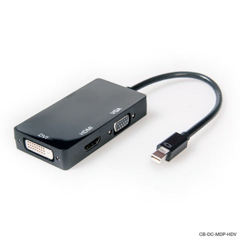Connect Cable Male Mini DisplayPort to Female HDMI/DVI/VGA Adapter (Black)