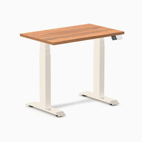 Desky Dual Mini Sit Stand Desk 800x500 Prime Oak Desktop and Wheat Frame