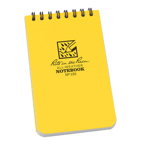 Rite In The Rain Top Spiral 3 X 5 Polydura Notebook - Universal  - Yellow