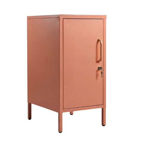Desky Sidekick Metal Locker Cabinet - Coral / Left Opening