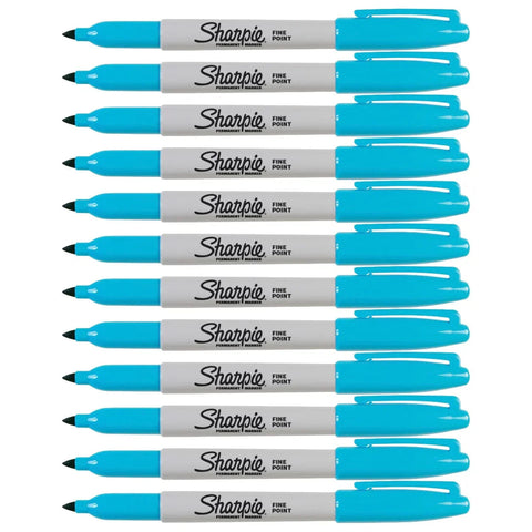 Sharpie Fine Point Permanent Marker 1.00mm Box of 12 (Turquoise)