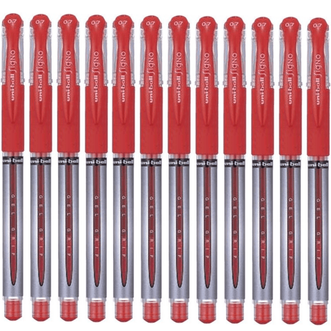 Uni-Ball UM-151S Signo Grip Comfort Gel Ink Pen 0.7mm Fine (Red) [Box 12]
