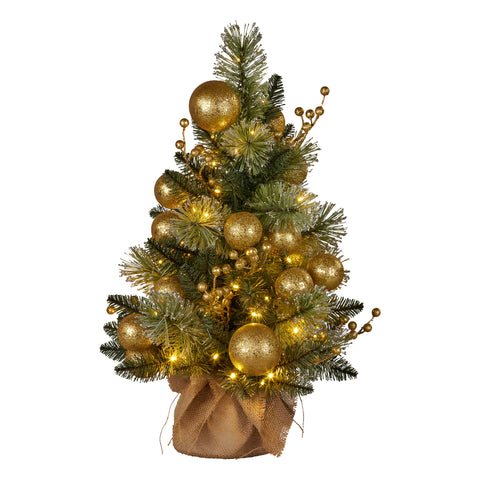 Christabelle 61cm Battery-Operated Christmas Tree Warm Lights LED Table Top Gold