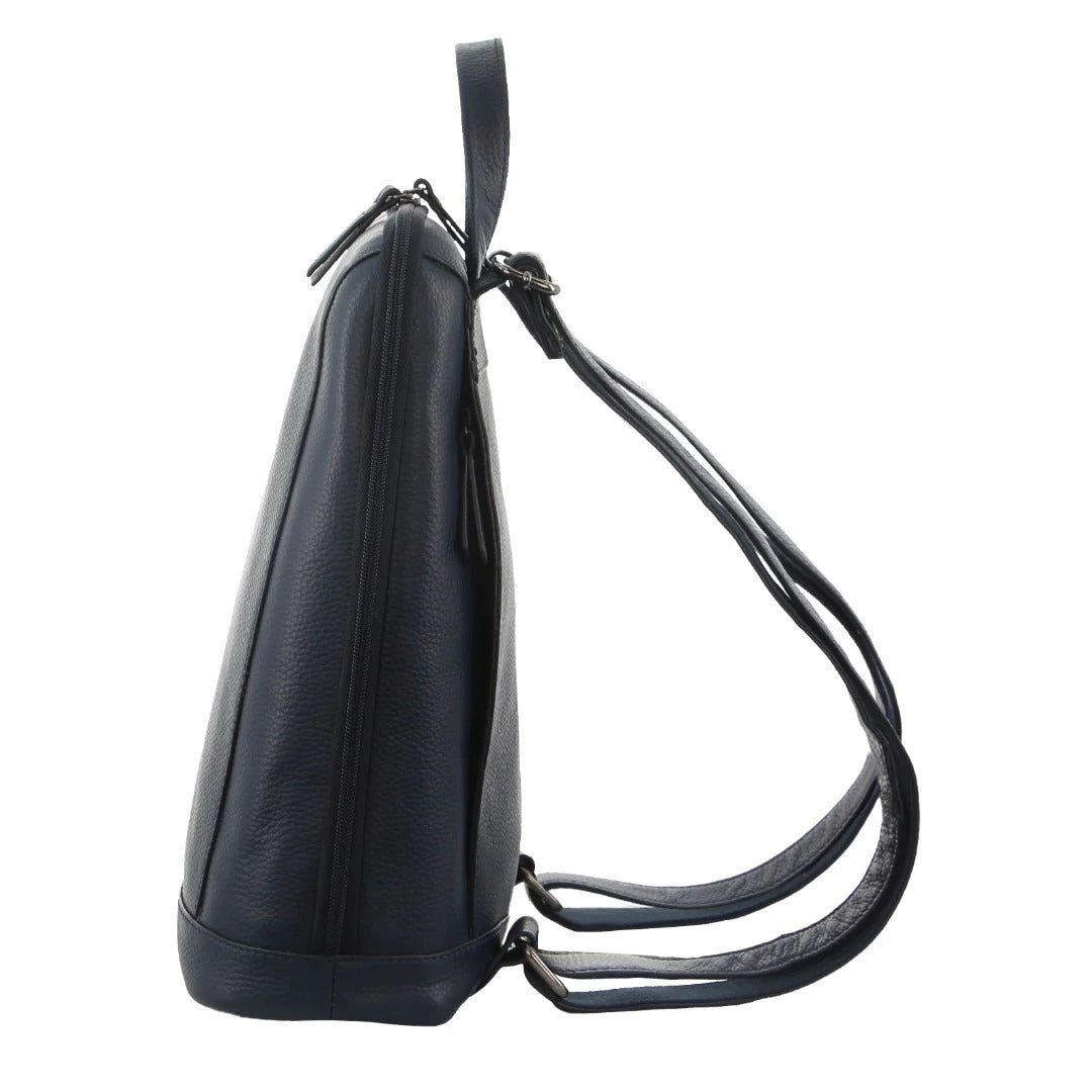 Milleni Ladies Nappa Leather Backpack (Navy) - Thumbnail 4