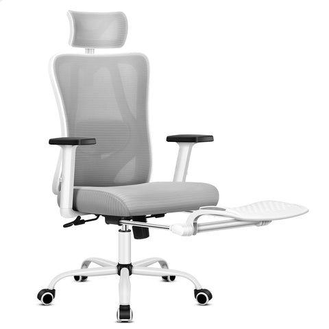ALFORDSON Office Chair Mesh Ergonomic Executive Seat Work Computer (Grey White)