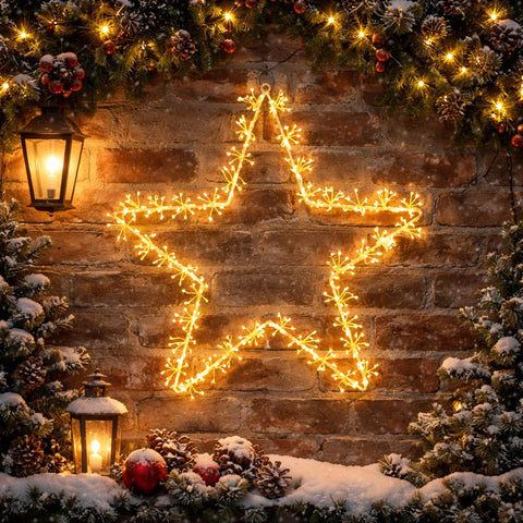Lexi Lighting Starburst Star Christmas Display Wall Light - Dual Colour