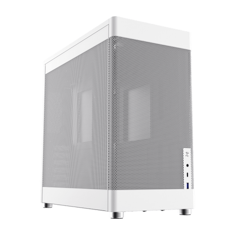 GameMax Mesh Box Pro White ATX Gaming Case - Full Mesh High Airflow Mid Tower Chassis, Vertical GPU Support, USB Type-C, No Fans Included