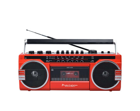 Precision Audio PA-4000 Portable Bluetooth Cassette Player (Red)