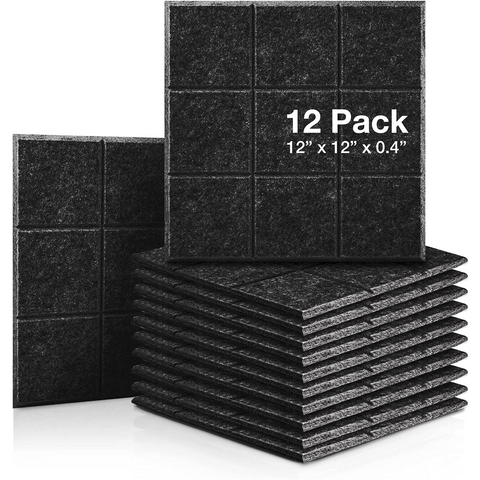 iDEER LIFE Acoustic Foam Wall Panels 12pcs (Black)